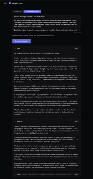 Narrative lens  – screenshot 7