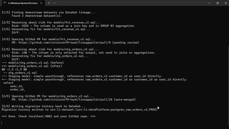 LineagePilot – screenshot 2