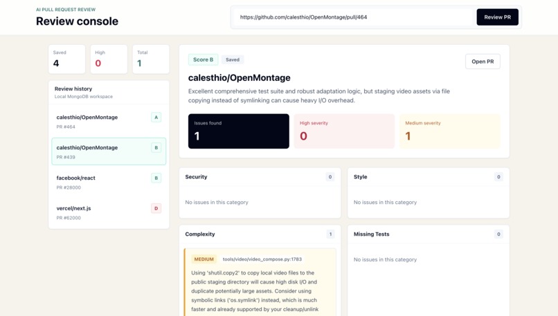 AI PR Review – screenshot 2