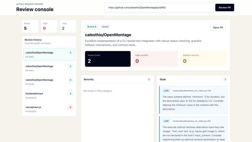 AI PR Reviewer – screenshot 1