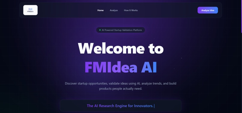 FMIdea – AI Startup Validation Platform – screenshot 1