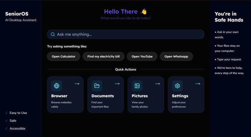 SeniorOS – screenshot 1