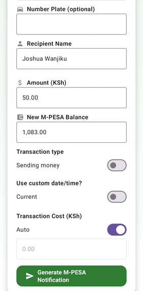 Mpesa_sms_Generator – screenshot 2
