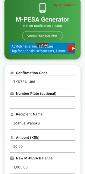 Mpesa_sms_Generator – screenshot 3