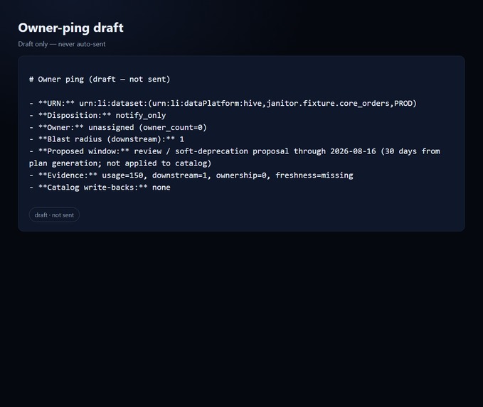 DataHub Deprecation Janitor – screenshot 2