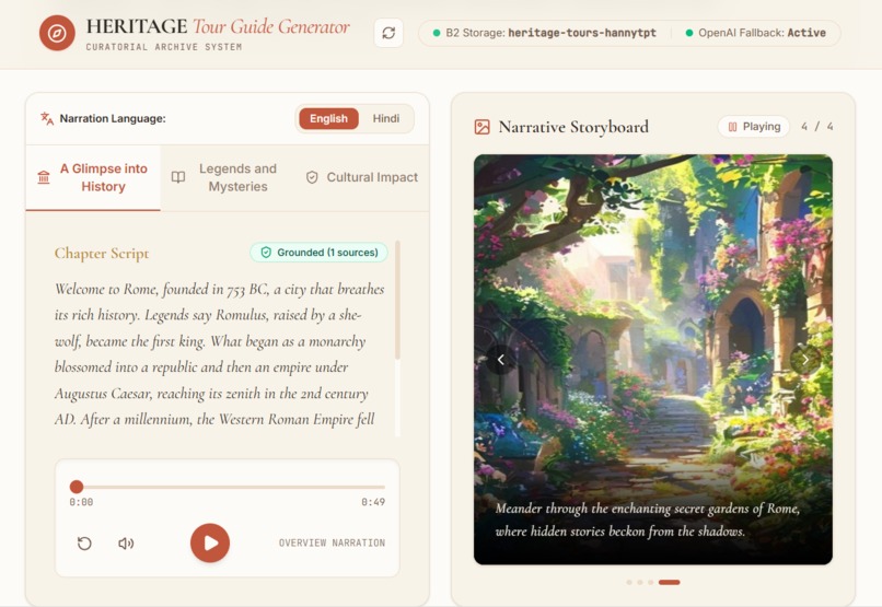 Heritage AI -Tour Guide Generator – screenshot 1