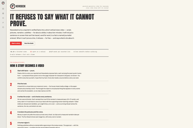 Newsdesk - AI Video Explainer Tool for Journalists – screenshot 1