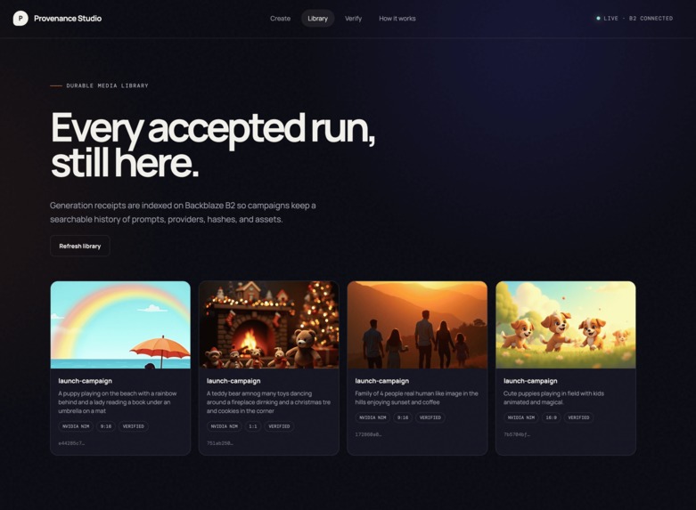 Provenance Studio – screenshot 2