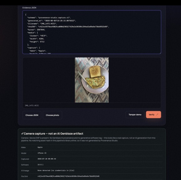 Provenance Studio – screenshot 3