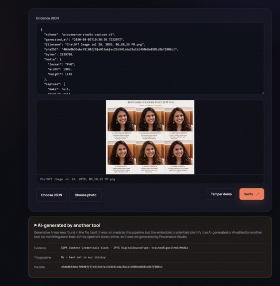 Provenance Studio – screenshot 4