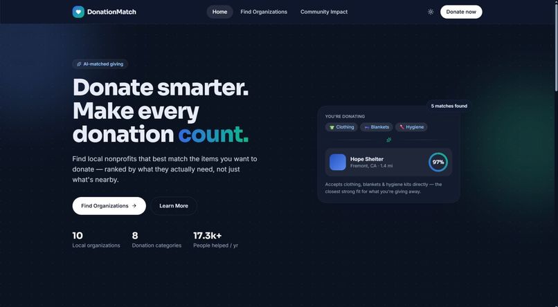 DonationMatch – screenshot 1