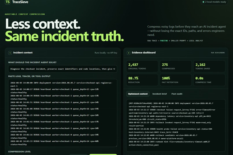 TraceSieve – screenshot 2