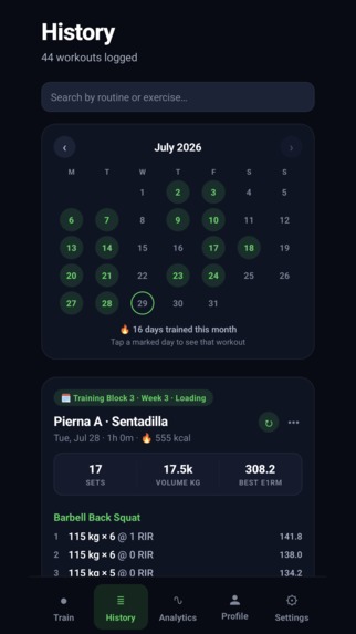 Atreus: Gym Workout Log – screenshot 5