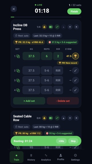 Atreus: Gym Workout Log – screenshot 6