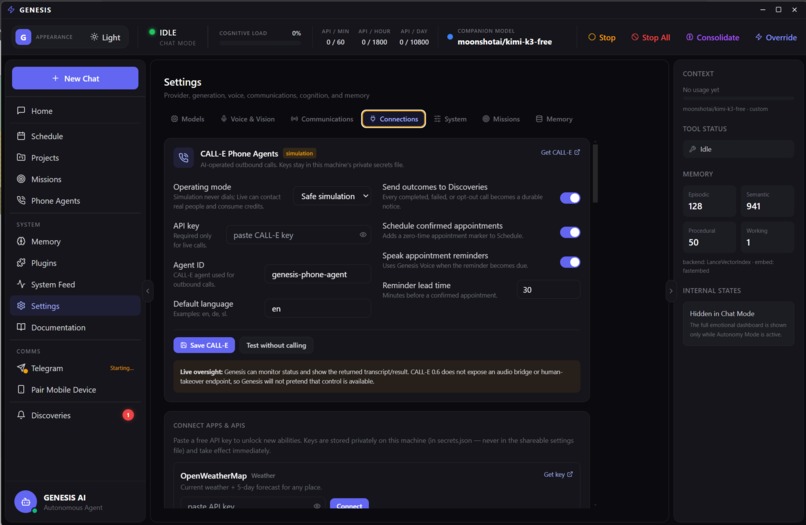 Genesis AI with call-e implemented – screenshot 3