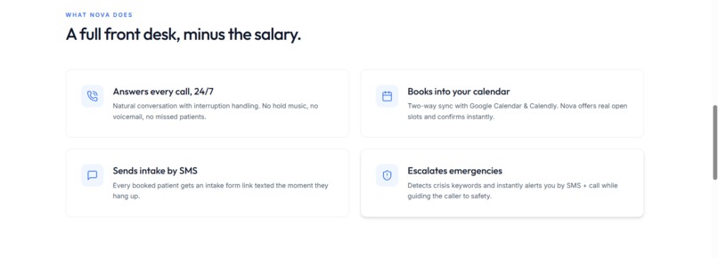 Nova — AI Front Desk for Small Clinics – screenshot 5