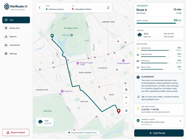 HerRoute AI – screenshot 3