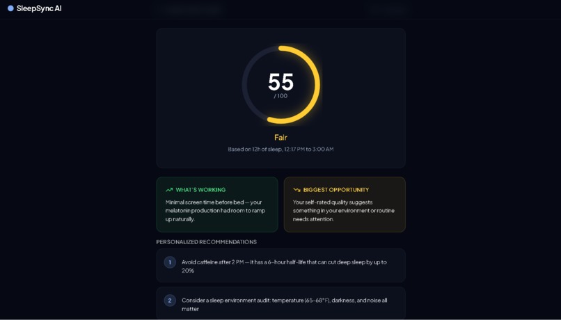 SleepSync AI – screenshot 3