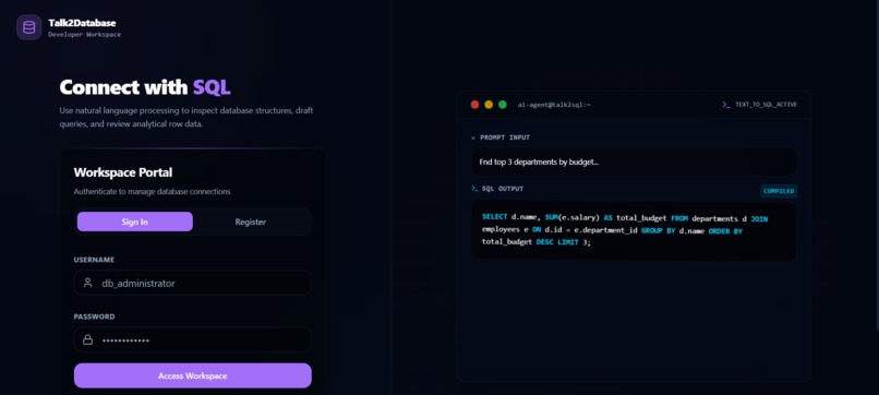 Talk2Database – screenshot 1
