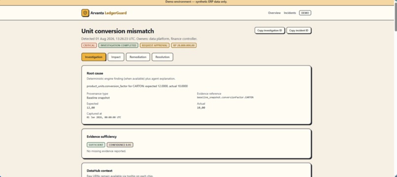 Arvanta LedgerGuard — ERP Financial Integrity Agent – screenshot 1