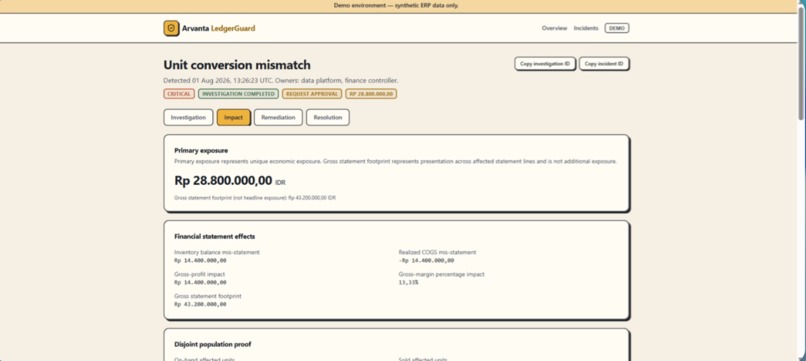 Arvanta LedgerGuard — ERP Financial Integrity Agent – screenshot 3