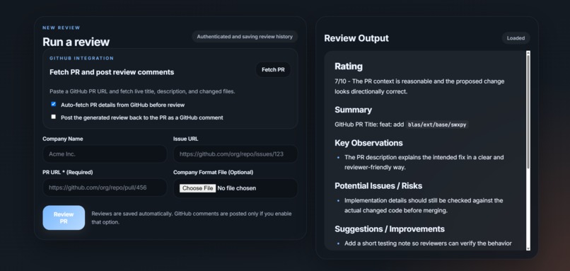PR Review Agent – screenshot 5