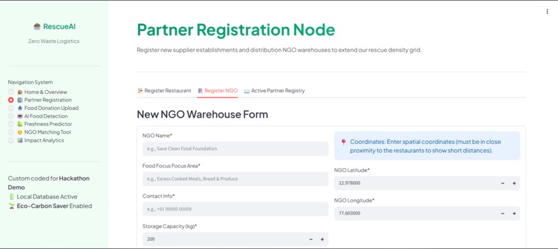 RescueAI: Intelligent Food Redistribution Platform – screenshot 2