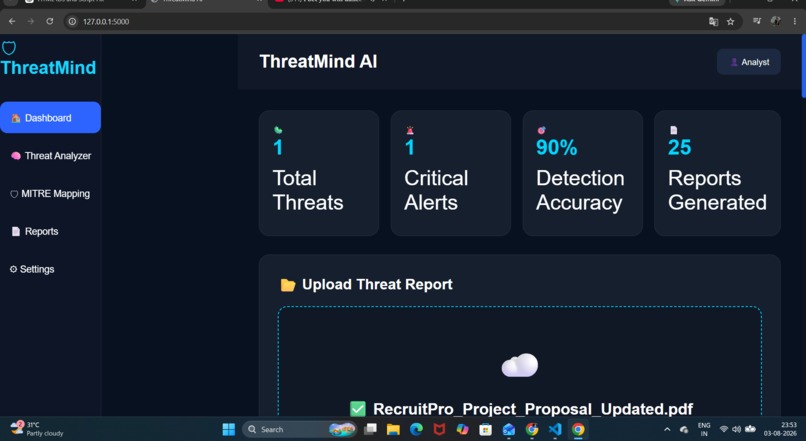 ThreatMind AI - Cybersecurity Analysis – screenshot 1