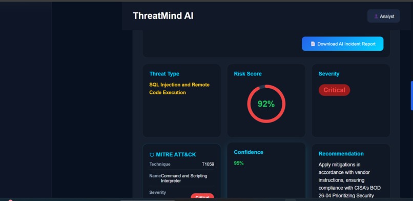 ThreatMind AI - Cybersecurity Analysis – screenshot 4