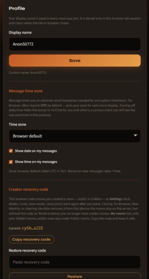 Web based Encrypted Tor Chat – screenshot 2