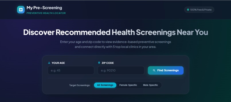 Health PreScreening  – screenshot 1