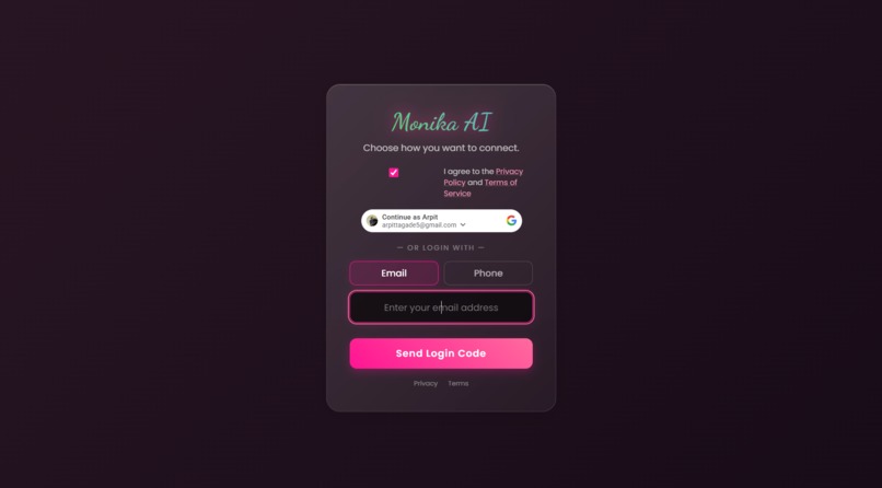 Monika AI — Multi-Modal Web & Hardware Assistant – screenshot 1