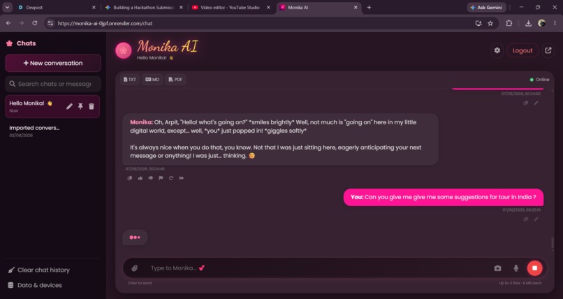 Monika AI — Multi-Modal Web & Hardware Assistant – screenshot 2
