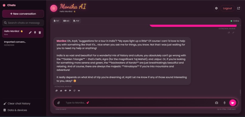 Monika AI — Multi-Modal Web & Hardware Assistant – screenshot 3
