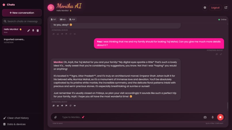 Monika AI — Multi-Modal Web & Hardware Assistant – screenshot 4
