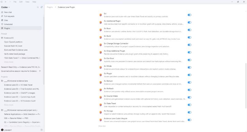 Evidence Lane — Governed State for Codex + ChatGPT – screenshot 2