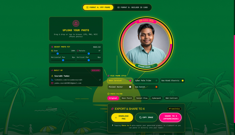 HH Goa 2026 Frame & Builder ID Generator – screenshot 3