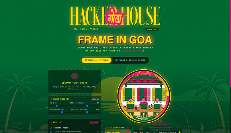 HH Goa 2026 Frame & Builder ID Generator – screenshot 4