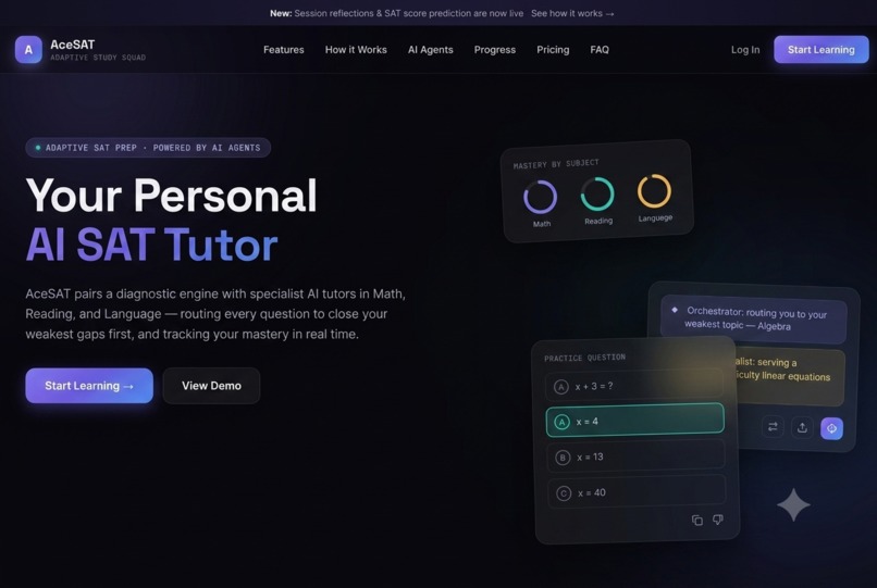 AceSAT — Adaptive Multi-Agent SAT Tutor – screenshot 1