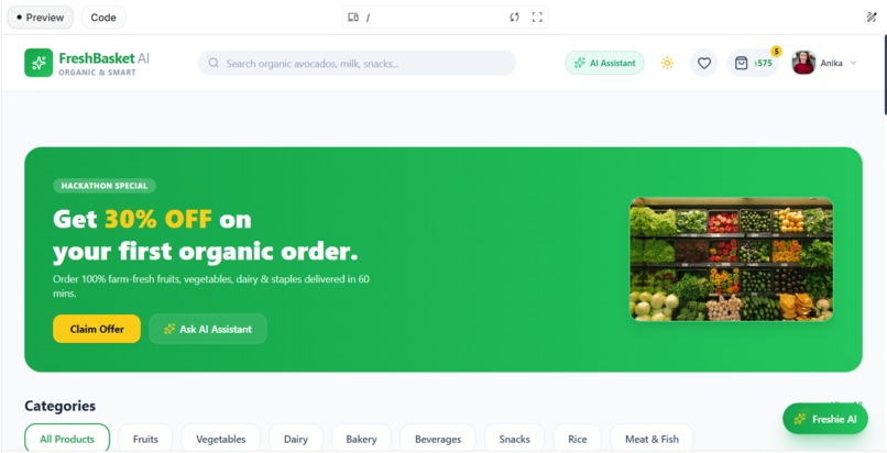 FreshBasket AI – screenshot 1