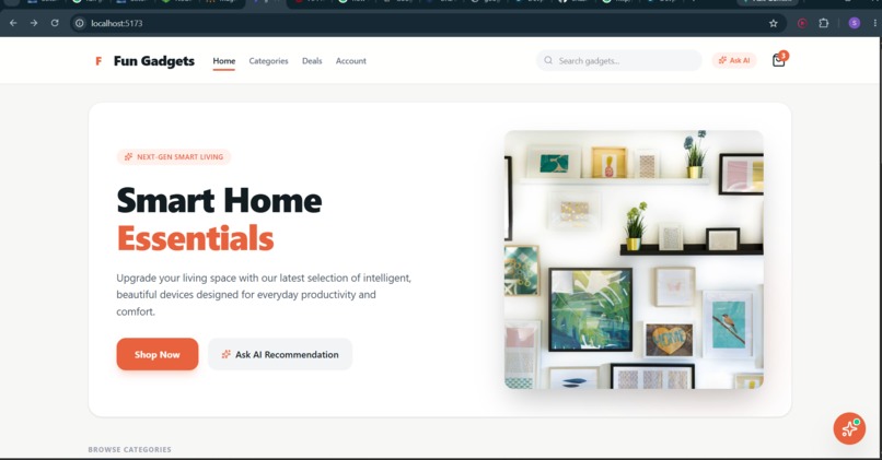 Fun Gadgets Ecommerce website – screenshot 1