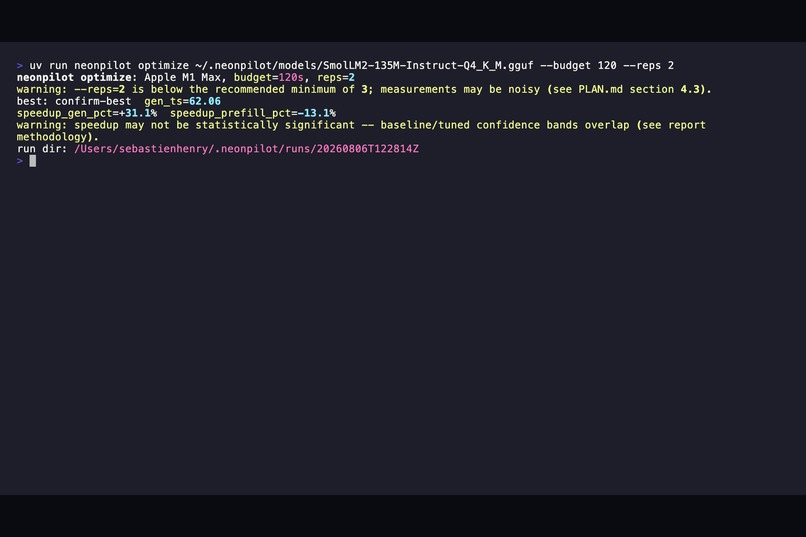 neonpilot — auto-tune llama.cpp for Arm CPUs – screenshot 3