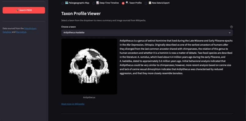 PaleoData Explorer – screenshot 3