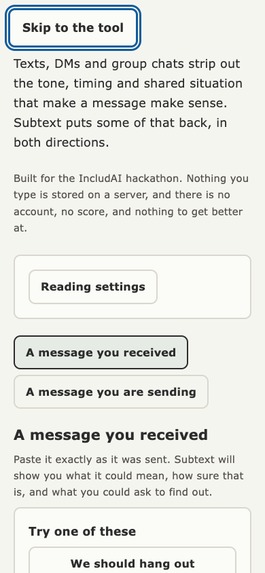 Subtext – screenshot 1