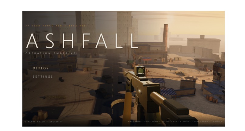 ASHFALL — Browser FPS built by a fleet of AI Agents – screenshot 1