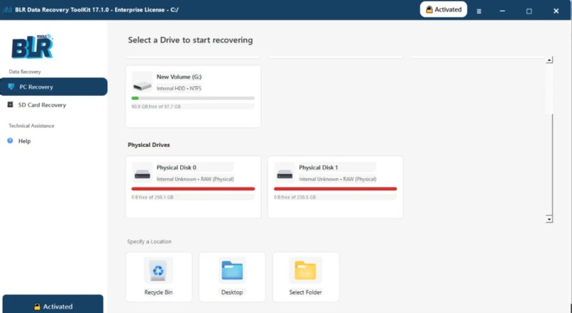 BLR Data Recovery Toolkit – screenshot 2