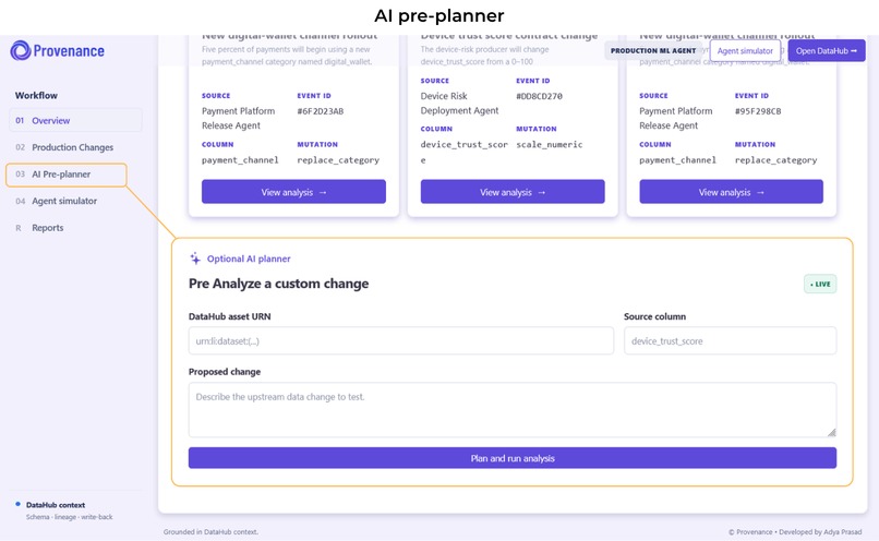 Provenance – screenshot 2