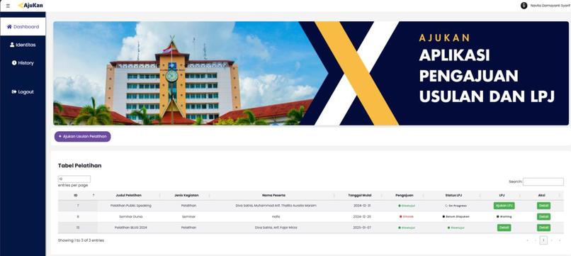 Web Based Training Proposal & Accountability App – screenshot 1