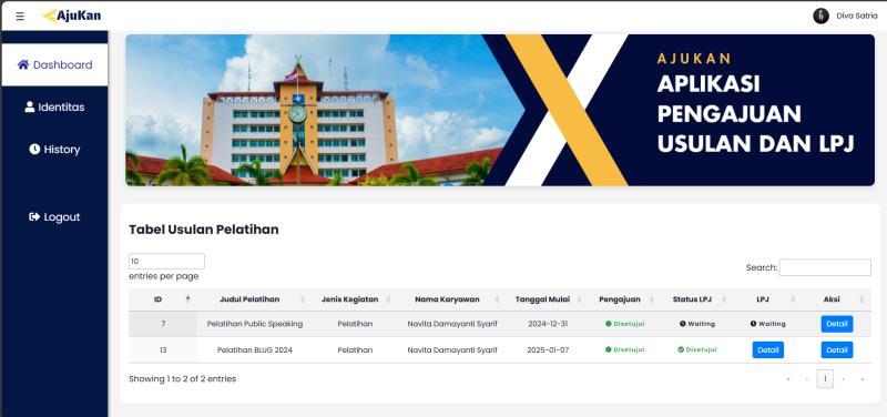 Web Based Training Proposal & Accountability App – screenshot 2