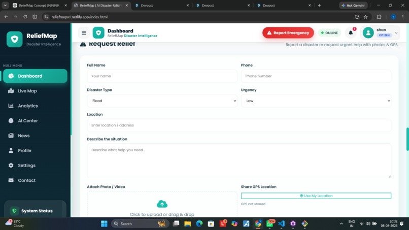ReliefMap: AI-Powered Disaster Relief Coordination – screenshot 3